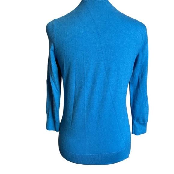Talbots Womens Cardigan Sweater Size XS Blue Button Up 3/4 Sleeve - Picture 9 of 17